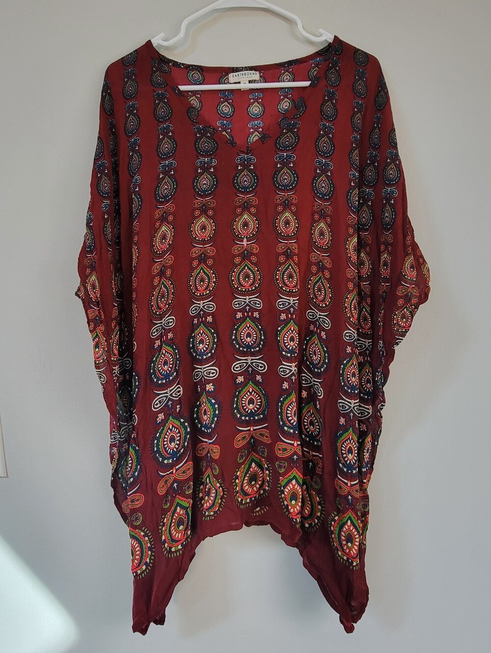 Earthbound Kimono Shawl Tunic Top Dress Women Size M Hippie Boho Relaxed